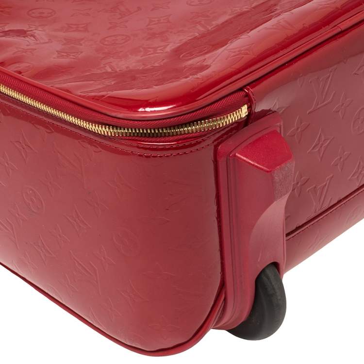 Pre Owned Louis Vuitton Red Monogram Vernis Pegase 45 Luggage