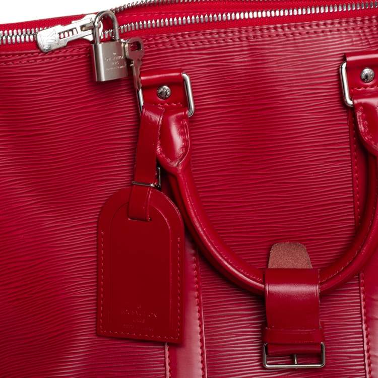 Pre Owned Louis Vuitton Red Epi Leather Keepall 45 