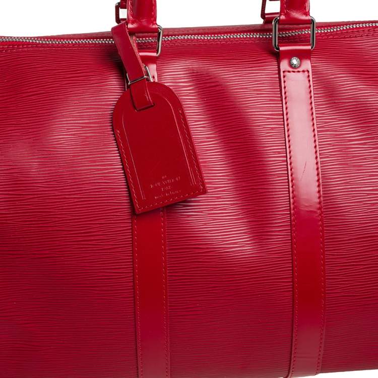 Pre Owned Louis Vuitton Red Epi Leather Keepall 45 