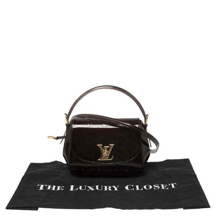 Pre Owned Louis Vuitton Amarante Monogram Vernis Pasadena Bag