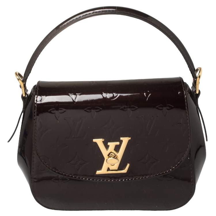 Pre Owned Louis Vuitton Amarante Monogram Vernis Pasadena Bag