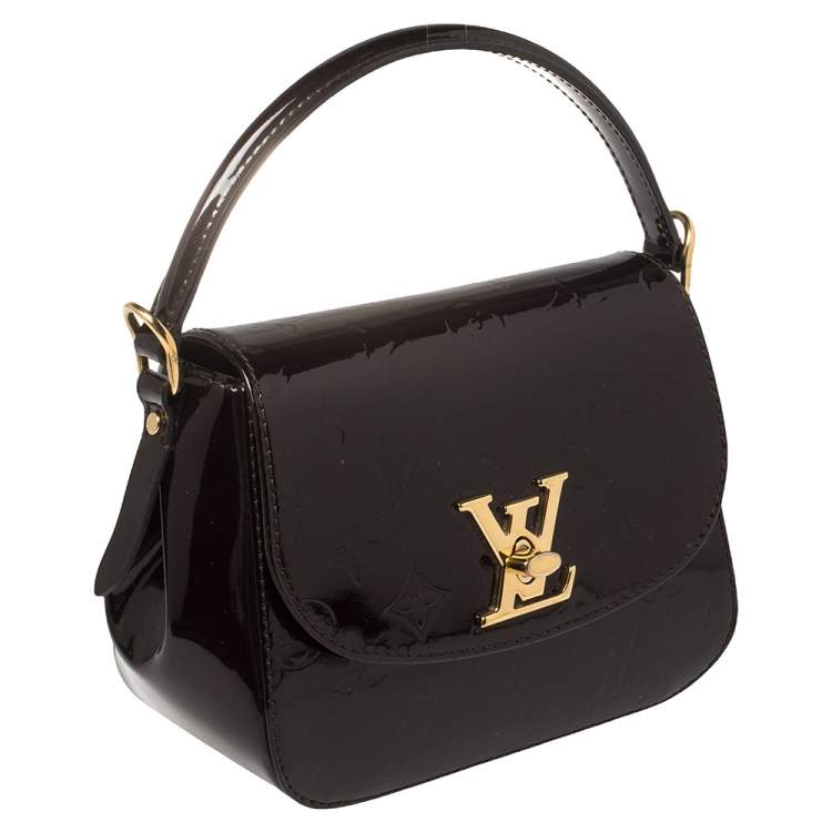 Pre Owned Louis Vuitton Amarante Monogram Vernis Pasadena Bag