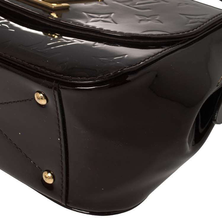 Pre Owned Louis Vuitton Amarante Monogram Vernis Pasadena Bag
