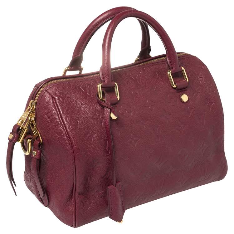 Pre Owned Louis Vuitton Aurore Monogram Empreinte Leather Speedy Bandoulière 25 Bag