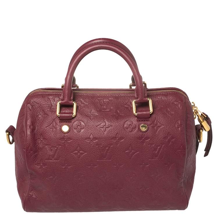 Pre Owned Louis Vuitton Aurore Monogram Empreinte Leather Speedy Bandoulière 25 Bag