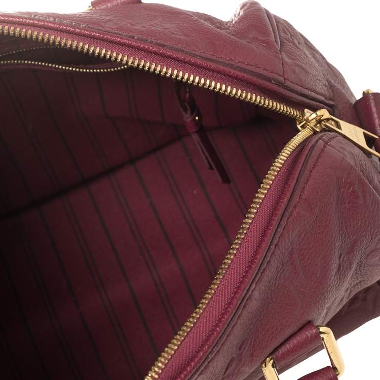 Pre Owned Louis Vuitton Aurore Monogram Empreinte Leather Speedy Bandoulière 25 Bag