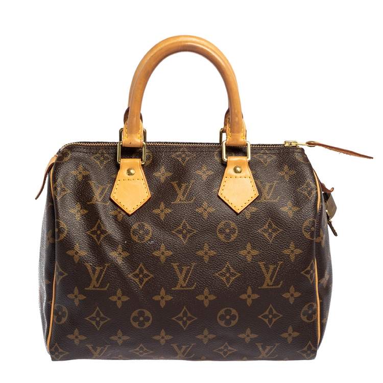 Louis Vuitton Ebene Monogram Coated Canvas Speedy 25 Gold Hardware