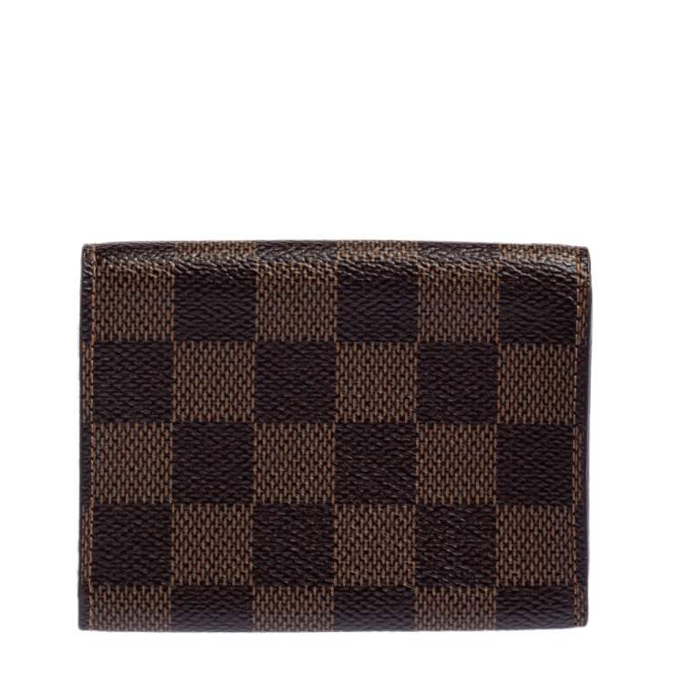 Pre Owned Louis Vuitton Damier Ebene Canvas Business Card Holder