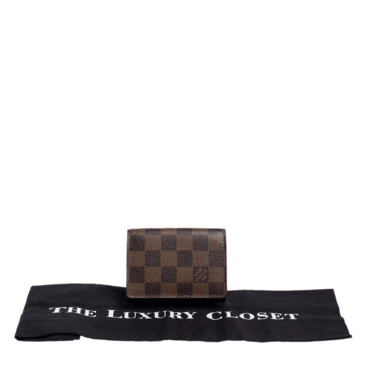 Pre Owned Louis Vuitton Damier Ebene Canvas Business Card Holder