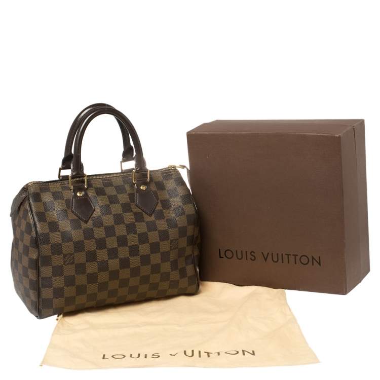 Pre Owned Louis Vuitton Damier Ebene Speedy 25 Bag