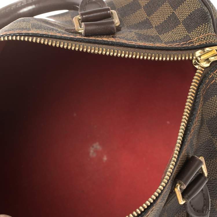 Pre Owned Louis Vuitton Damier Ebene Speedy 25 Bag