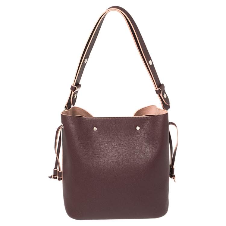 Pre Owned Louis Vuitton Prune Leather Lockme Bucket Bag