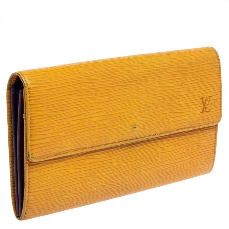 Pre Owned Louis Vuitton Tassil Yellow Epi Leather Sarah Wallet