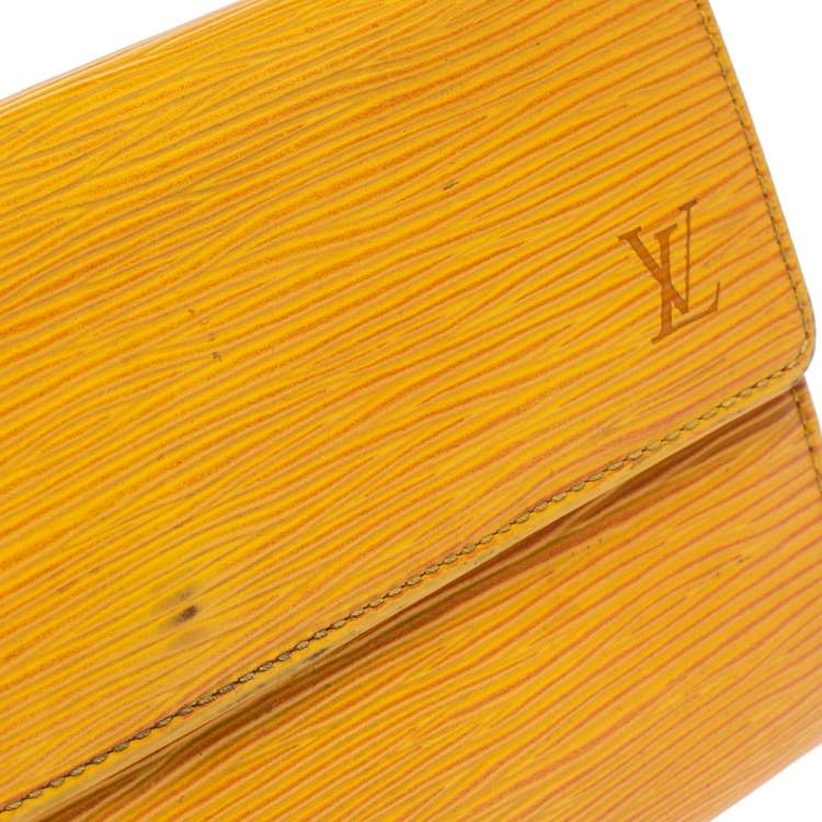 Pre Owned Louis Vuitton Tassil Yellow Epi Leather Sarah Wallet