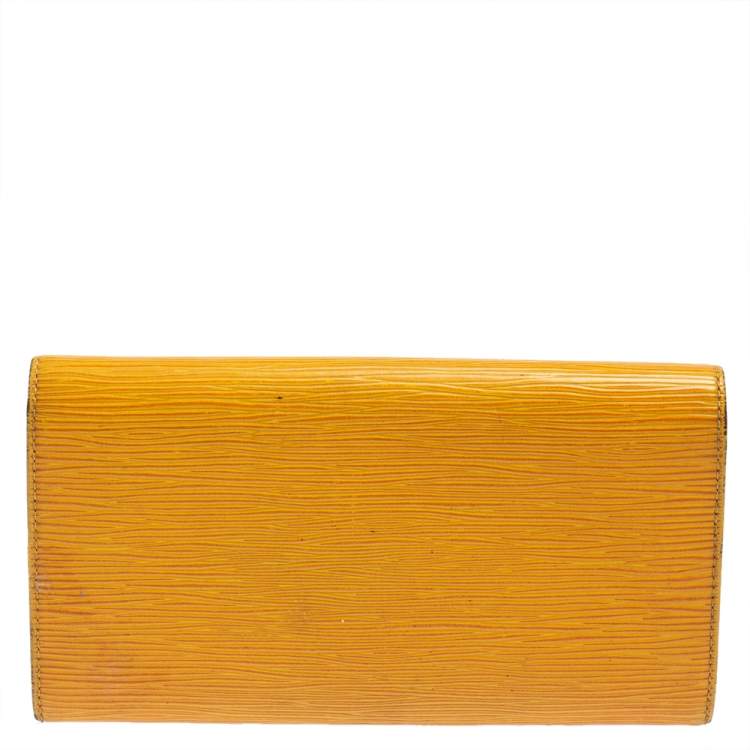 Pre Owned Louis Vuitton Tassil Yellow Epi Leather Sarah Wallet