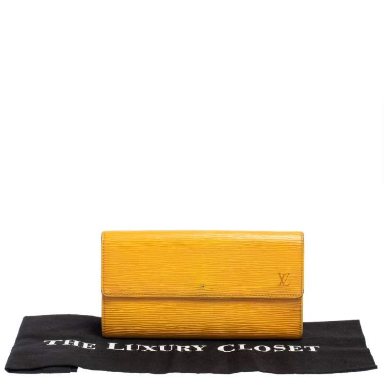Pre Owned Louis Vuitton Tassil Yellow Epi Leather Sarah Wallet