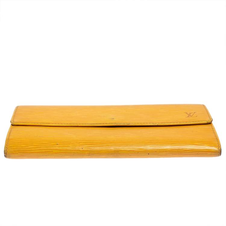 Pre Owned Louis Vuitton Tassil Yellow Epi Leather Sarah Wallet