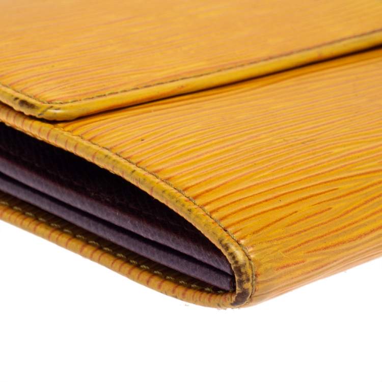 Pre Owned Louis Vuitton Tassil Yellow Epi Leather Sarah Wallet