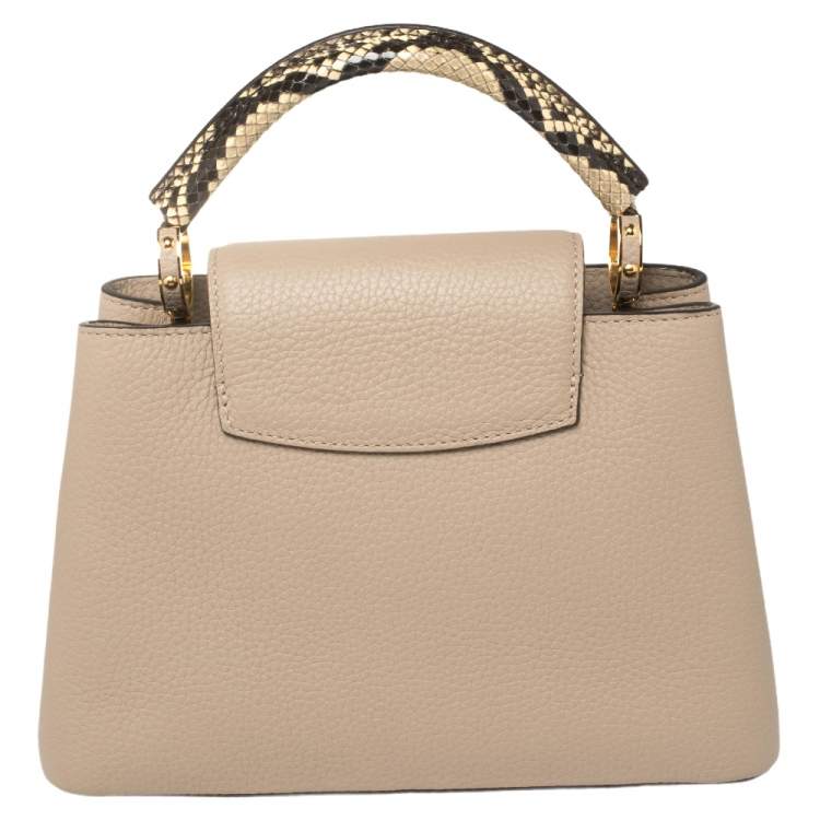 Pre Owned Louis Vuitton Galet Taurillon Leather and Python Capucines BB Bag
