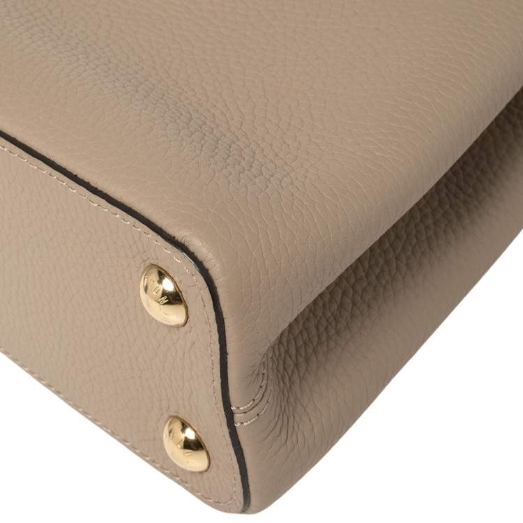Pre Owned Louis Vuitton Galet Taurillon Leather and Python Capucines BB Bag
