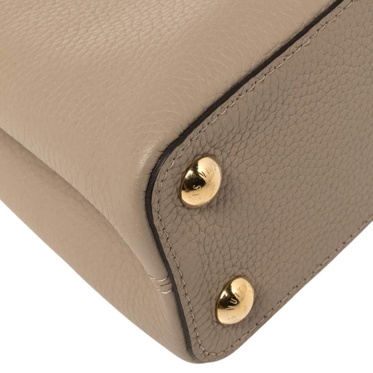 Pre Owned Louis Vuitton Galet Taurillon Leather and Python Capucines BB Bag