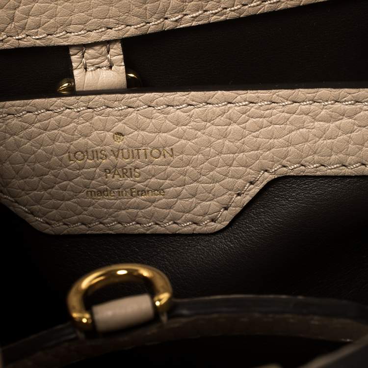 Pre Owned Louis Vuitton Galet Taurillon Leather and Python Capucines BB Bag