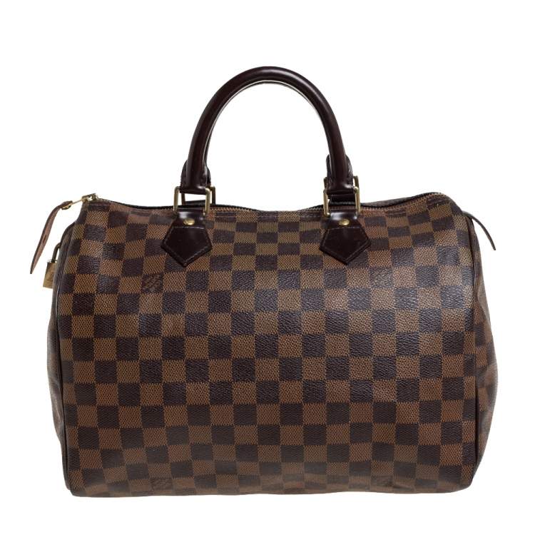 Pre Owned Louis Vuitton Damier Ebene Canvas Speedy 30 Bag