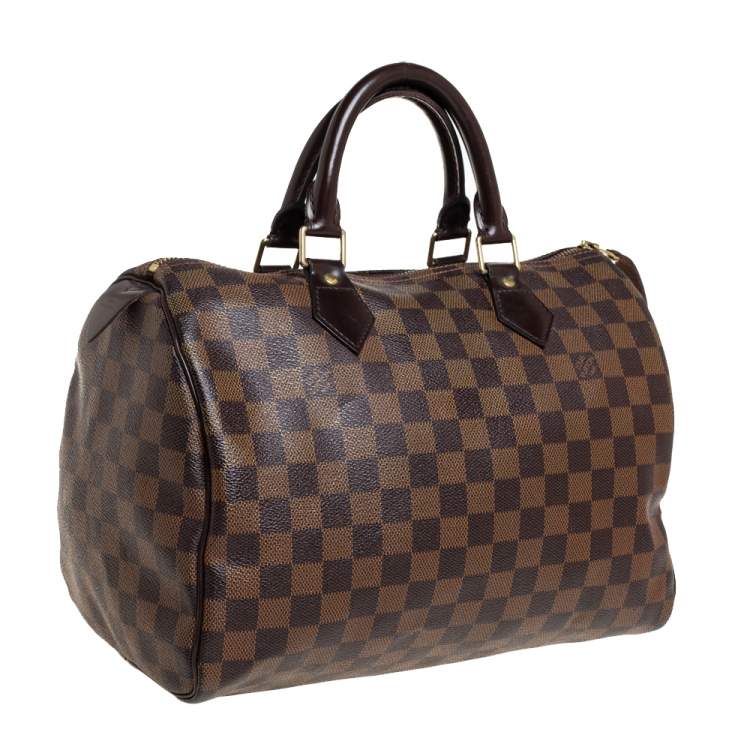 Pre Owned Louis Vuitton Damier Ebene Canvas Speedy 30 Bag
