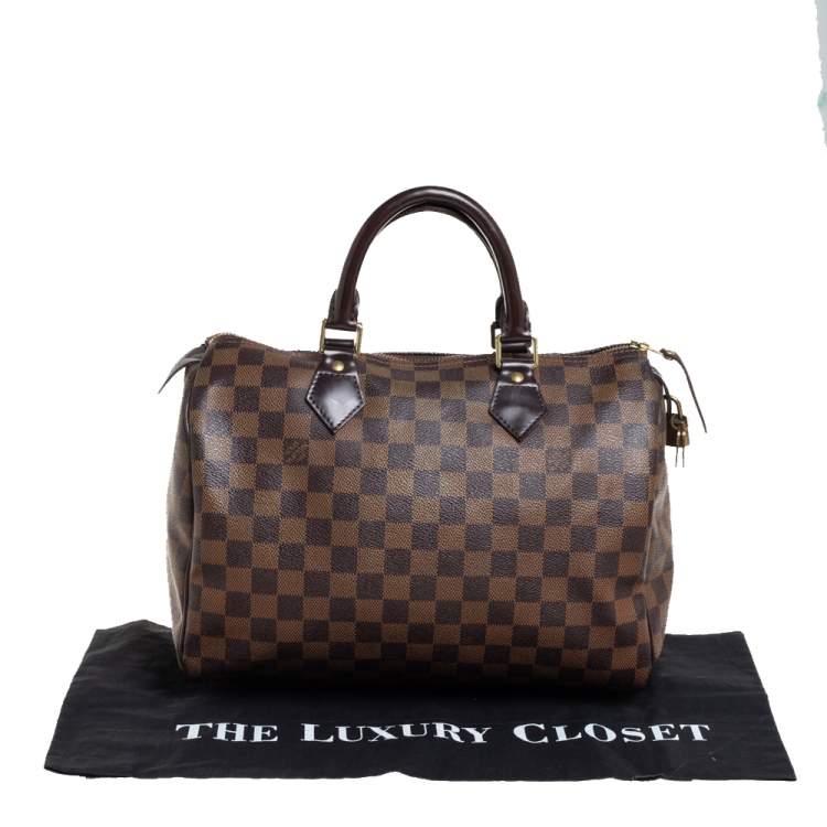 Pre Owned Louis Vuitton Damier Ebene Canvas Speedy 30 Bag
