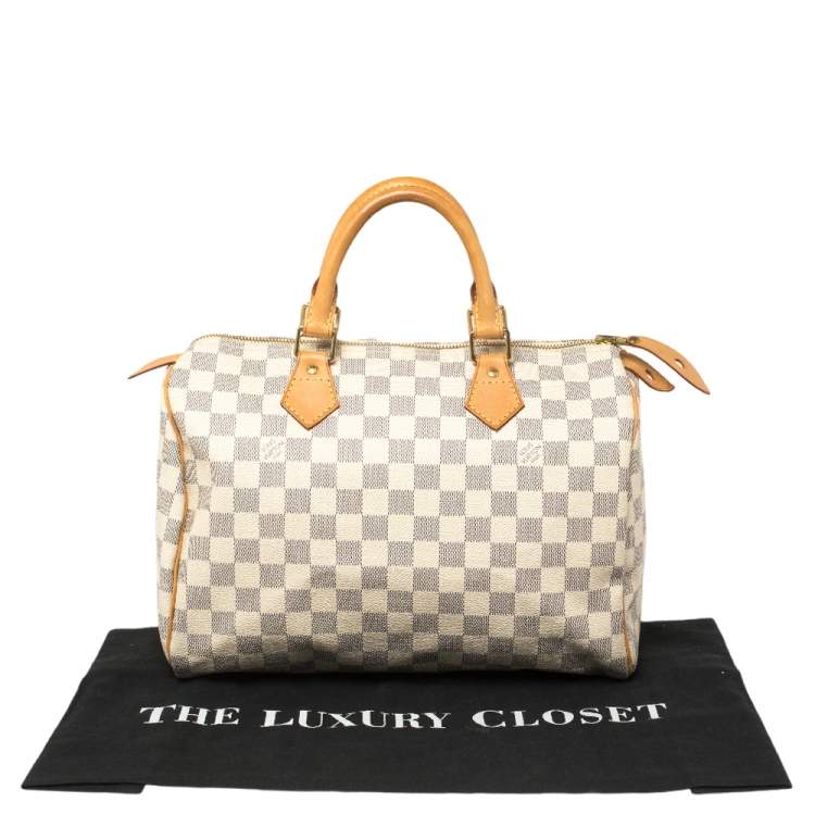 Pre Owned Louis Vuitton Damier Azur Canvas Speedy 30 Bag