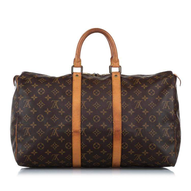 Pre Owned Louis Vuitton Brown Monogram Canvas Keepall 45 Bag