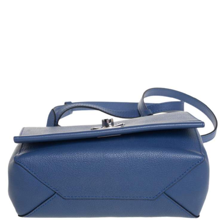 Pre Owned Louis Vuitton Blue Leather Lockme II BB Bag