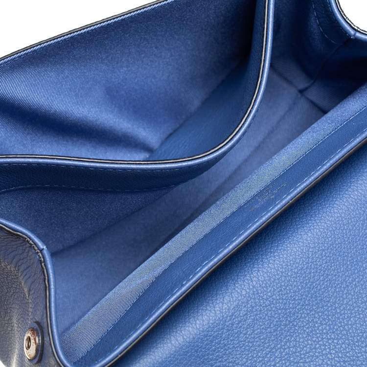 Pre Owned Louis Vuitton Blue Leather Lockme II BB Bag