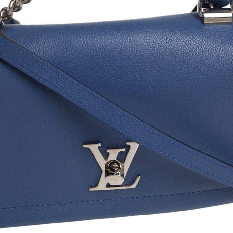 Pre Owned Louis Vuitton Blue Leather Lockme II BB Bag