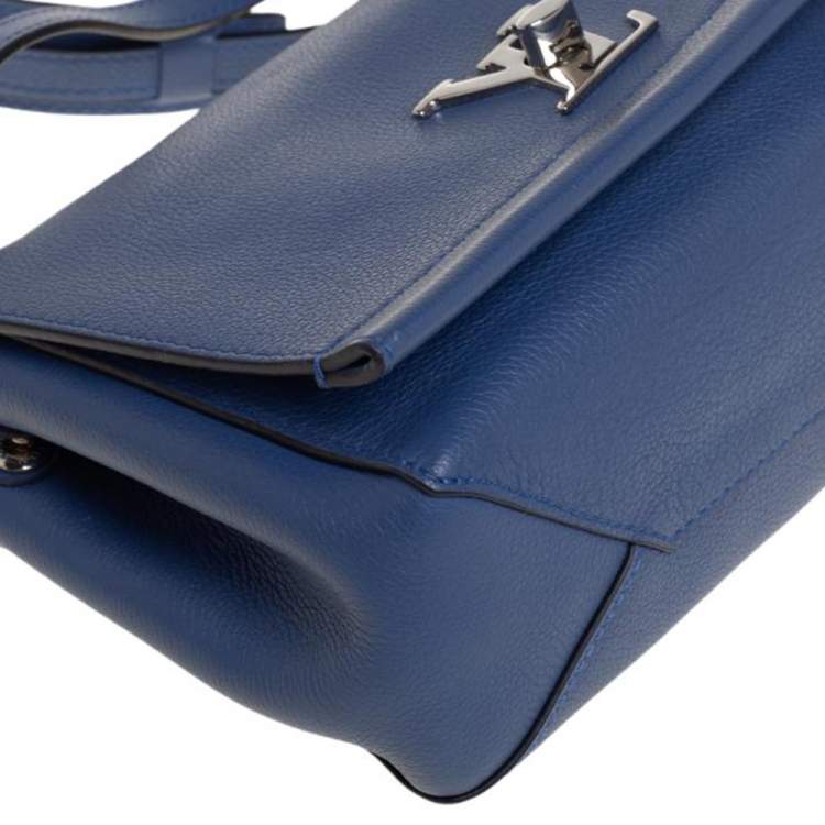 Pre Owned Louis Vuitton Blue Leather Lockme II BB Bag