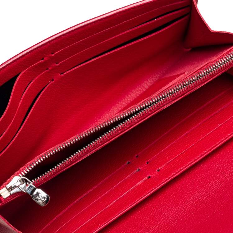 Louis Vuitton Red Taurillon Leather Lock Me ll Wallet Louis Vuitton