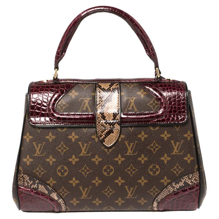 Pre Owned Louis Vuitton Monogram Croc and Python Monogramissime Bag