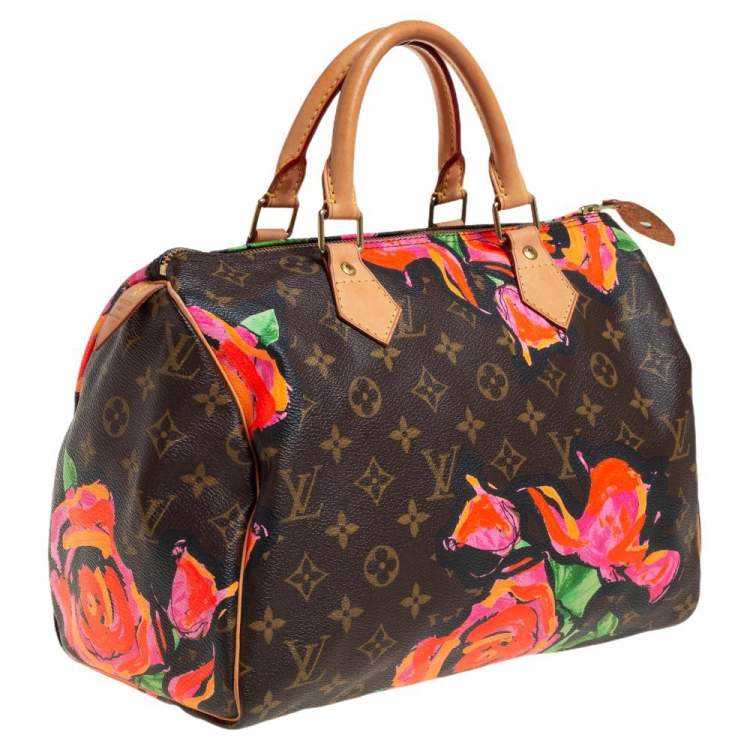 مملوكة مسبقًا Louis Vuitton Multicolor Monogram Canvas Limited Edition Stephen Sprouse Roses Speedy 30 Bag