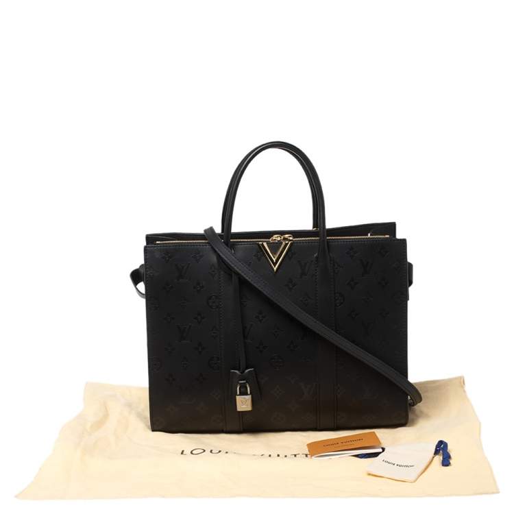 Pre Owned Louis Vuitton Black Cuir Plume Monogram Leather Very GM Bag