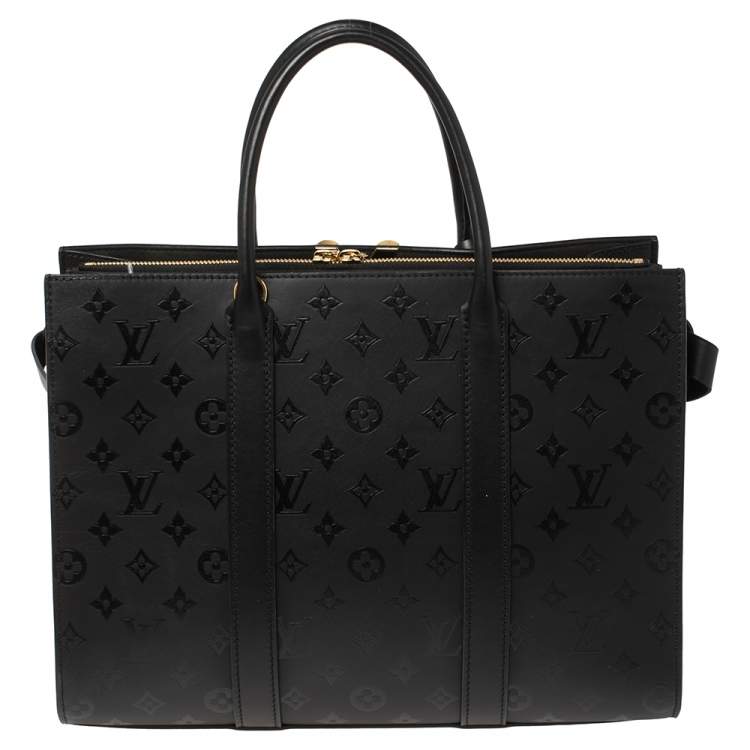 Pre Owned Louis Vuitton Black Cuir Plume Monogram Leather Very GM Bag