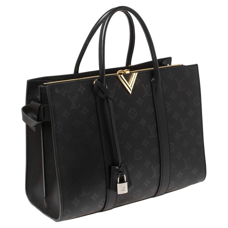 Pre Owned Louis Vuitton Black Cuir Plume Monogram Leather Very GM Bag