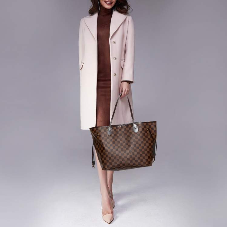 Pre Owned Louis Vuitton Damier Ebene Canvas Neverfull NM MM Bag