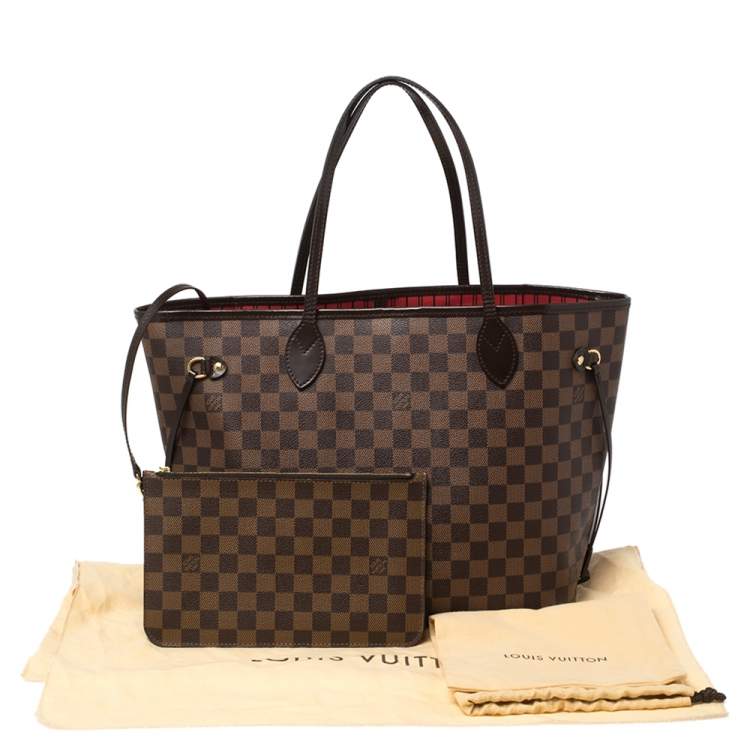 Pre Owned Louis Vuitton Damier Ebene Canvas Neverfull NM MM Bag