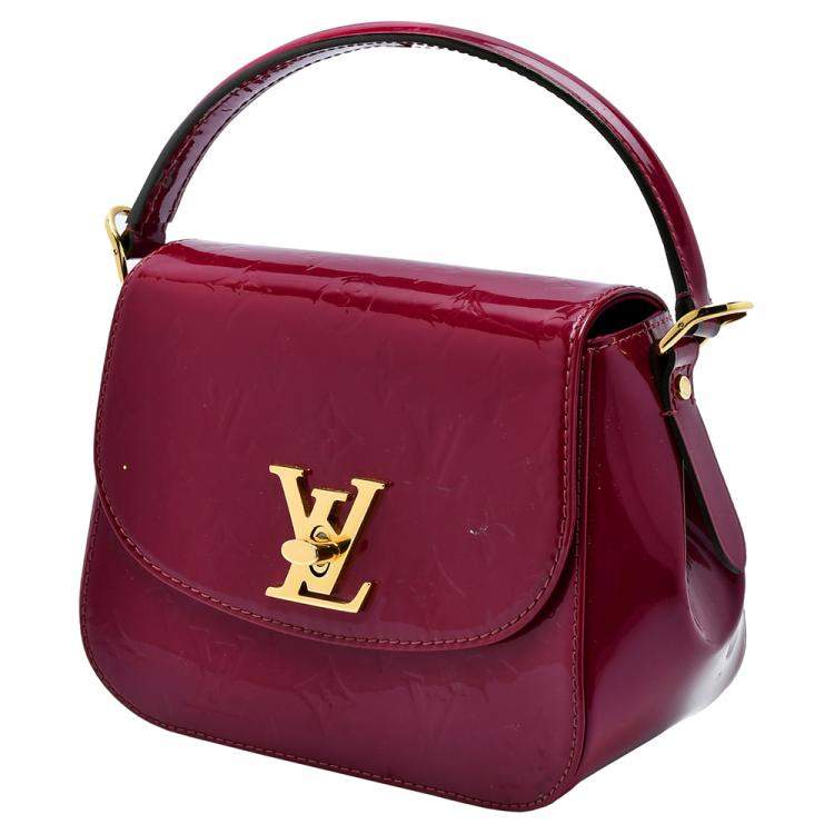 Pre Owned Louis Vuitton Amarante Monogram Vernis Pasadena Bag