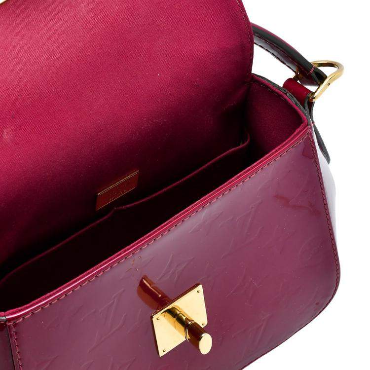 Pre Owned Louis Vuitton Amarante Monogram Vernis Pasadena Bag
