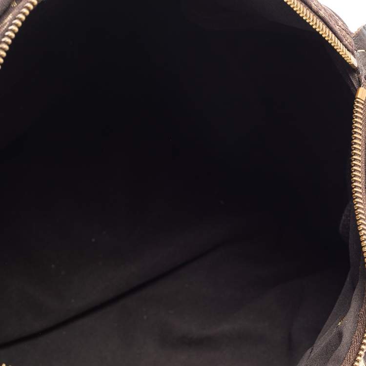 Pre Owned Louis Vuitton Fusain Monogram Mini Lin Canvas Speedy 30 Bag