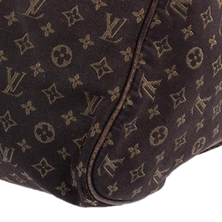 Pre Owned Louis Vuitton Fusain Monogram Mini Lin Canvas Speedy 30 Bag