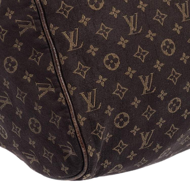 Pre Owned Louis Vuitton Fusain Monogram Mini Lin Canvas Speedy 30 Bag