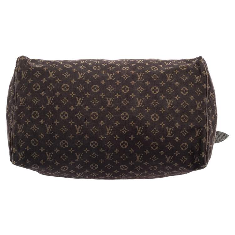 Pre Owned Louis Vuitton Fusain Monogram Mini Lin Canvas Speedy 30 Bag