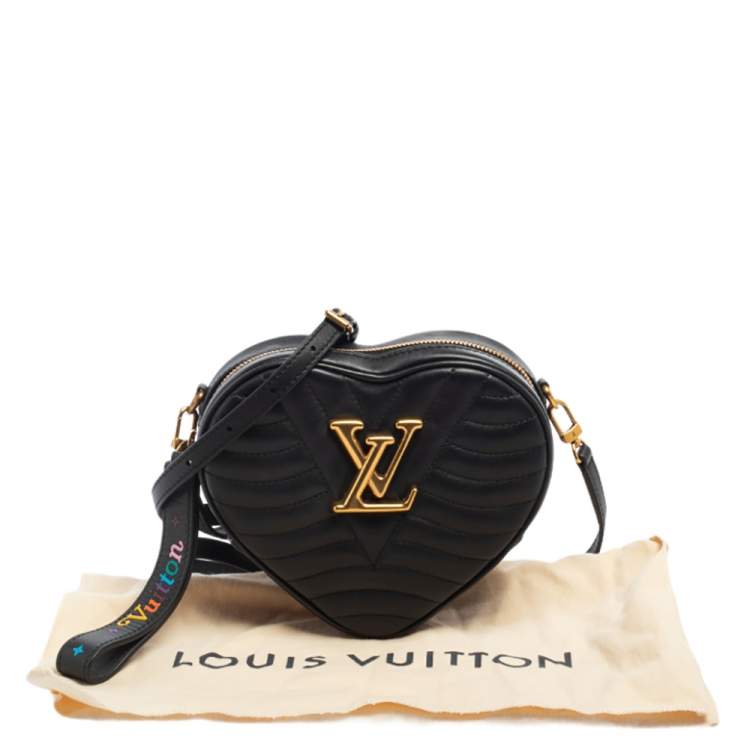 Pre Owned Louis Vuitton Black Leather New Wave Heart Belt Bag